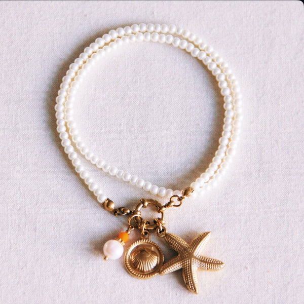 Collana | Perle con Stella marina e Conchiglia