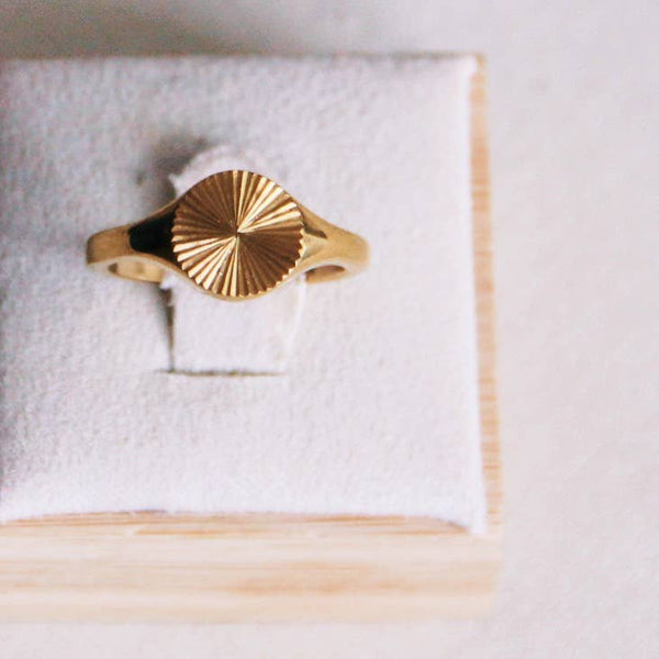 Anello | Acciaio inossidabile con stampa decorata — oro