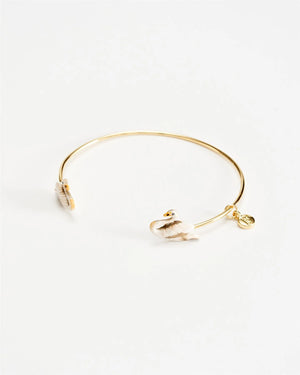 Enamel Swan Bangle | Bracciale
