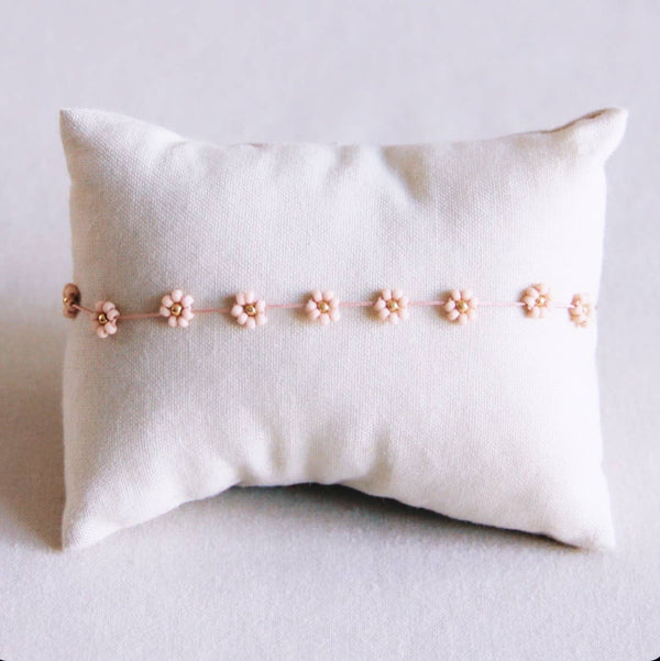 Cavigliera con margherite - color carne