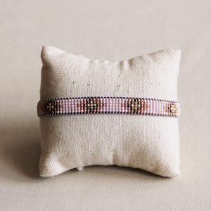 Bracciale in tessuto | nude/cognac/dorato