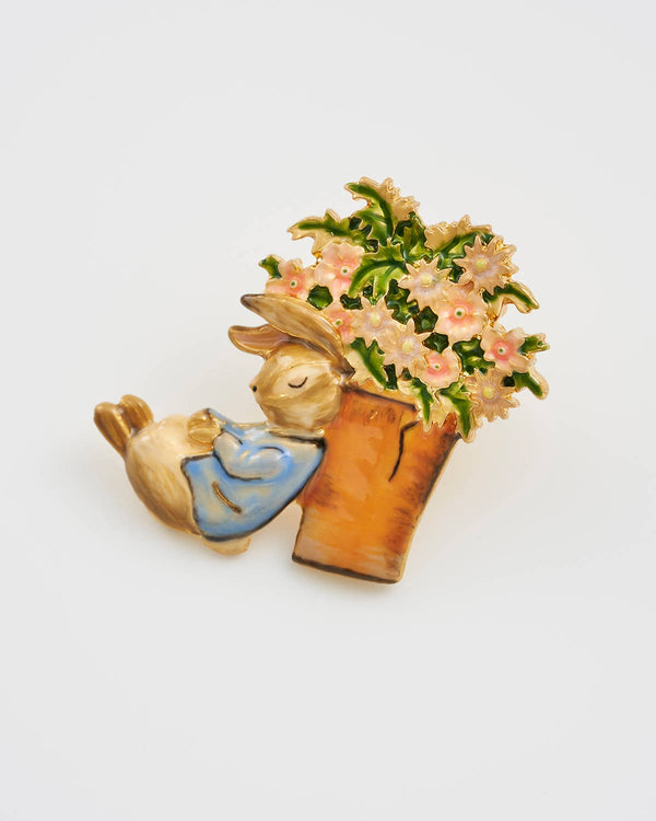 Spilla | Peter Rabbit e Vaso di Fiori