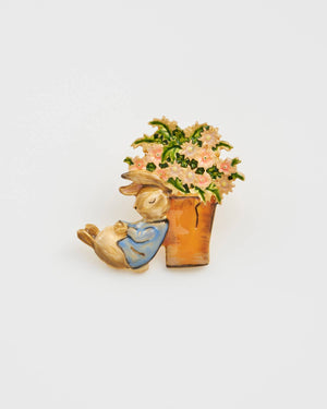 Spilla | Peter Rabbit e Vaso di Fiori