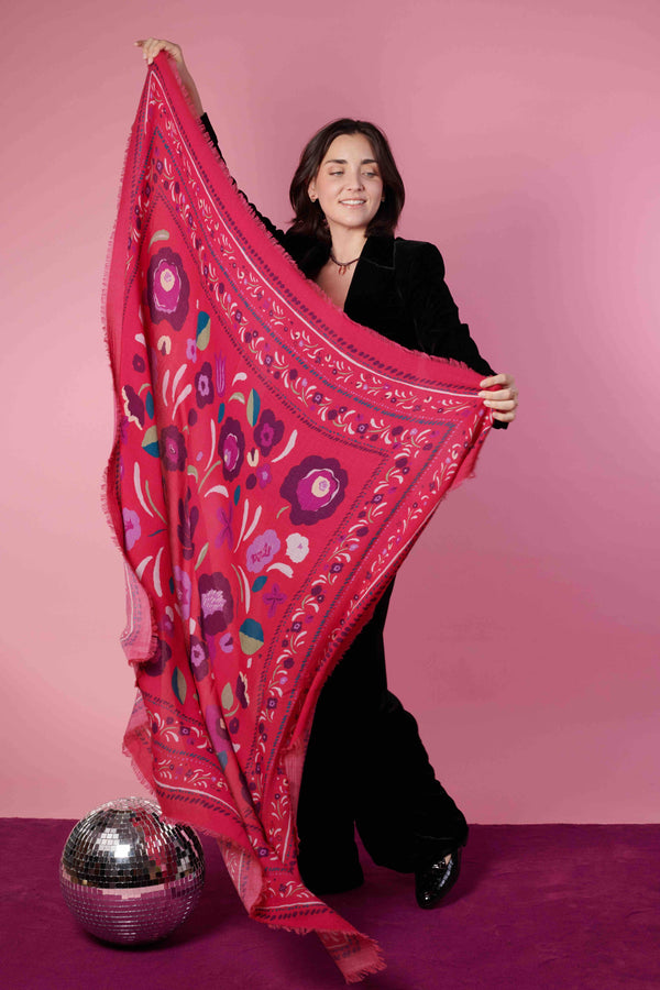 Sciarpa Fucsia | Lana e Seta