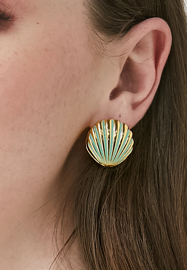 Orecchini conchiglia | Shelly | Verde acqua