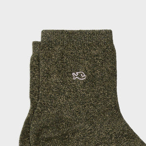 Calzini | Khaki verde scuro glitter