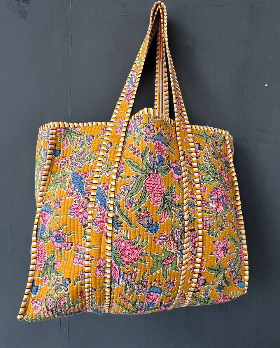 Borsa Trapuntata | Fiori Rosa