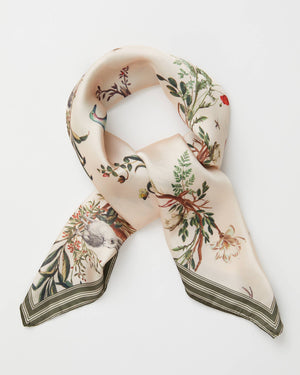 Foulard Toile de Jouy verde oliva