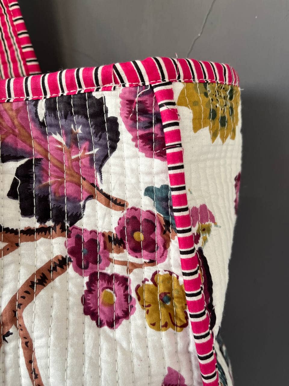 Borsa Trapuntata  | Fiori Viola