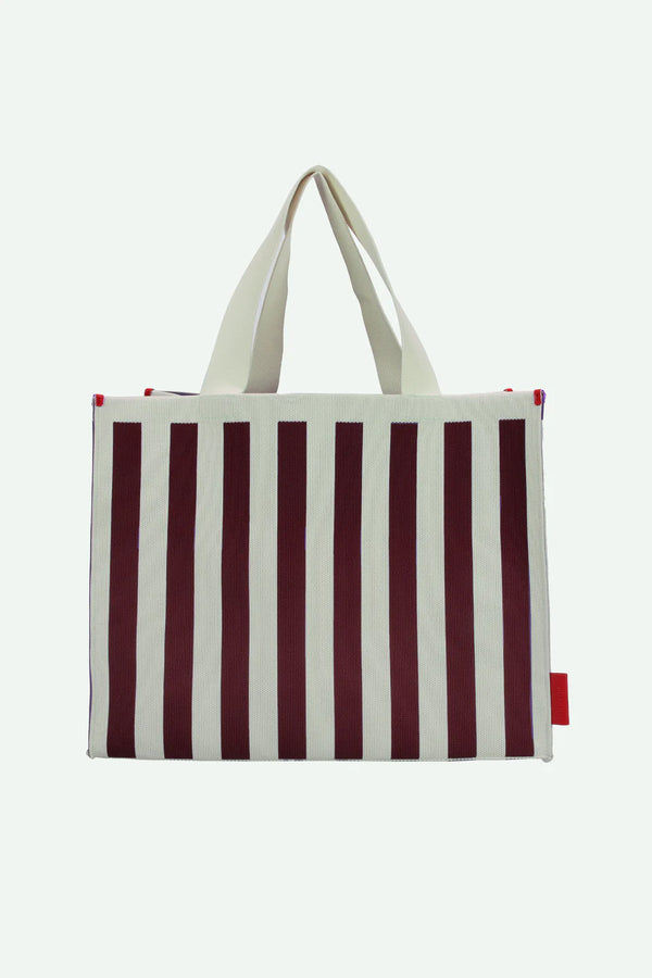 Shopper | knitted stripes + pochette monocolor