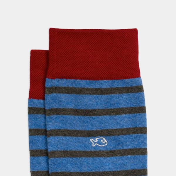 Calzini a righe larghe | Blu, rigato kaki