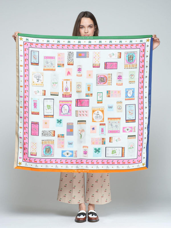 Foulard in Seta con Fiammiferi