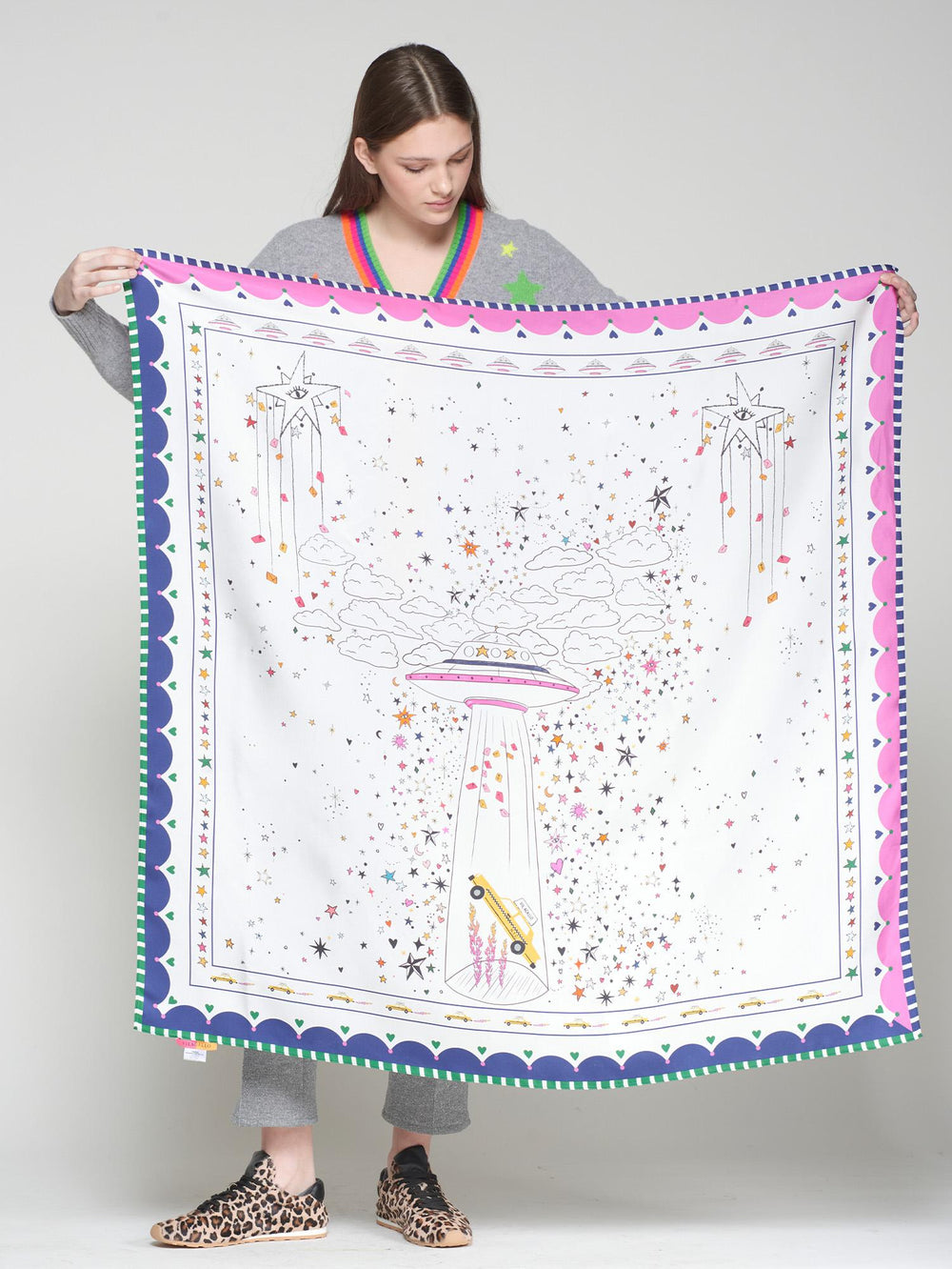 Foulard in Seta con Ufo