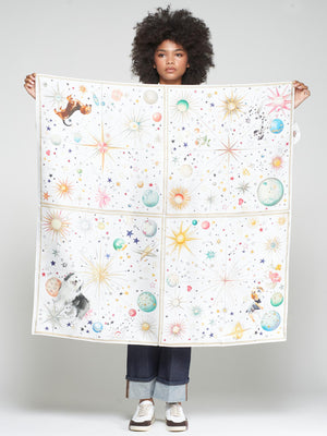 Foulard in Seta con Costellazioni e Cani