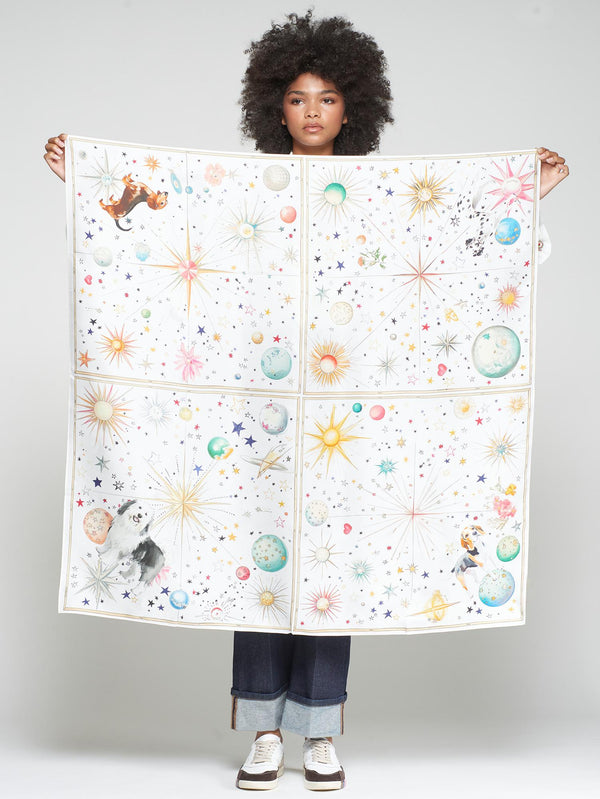 Foulard in Seta con Costellazioni e Cani
