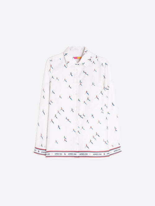 Camicia in Cotone con Sciatori