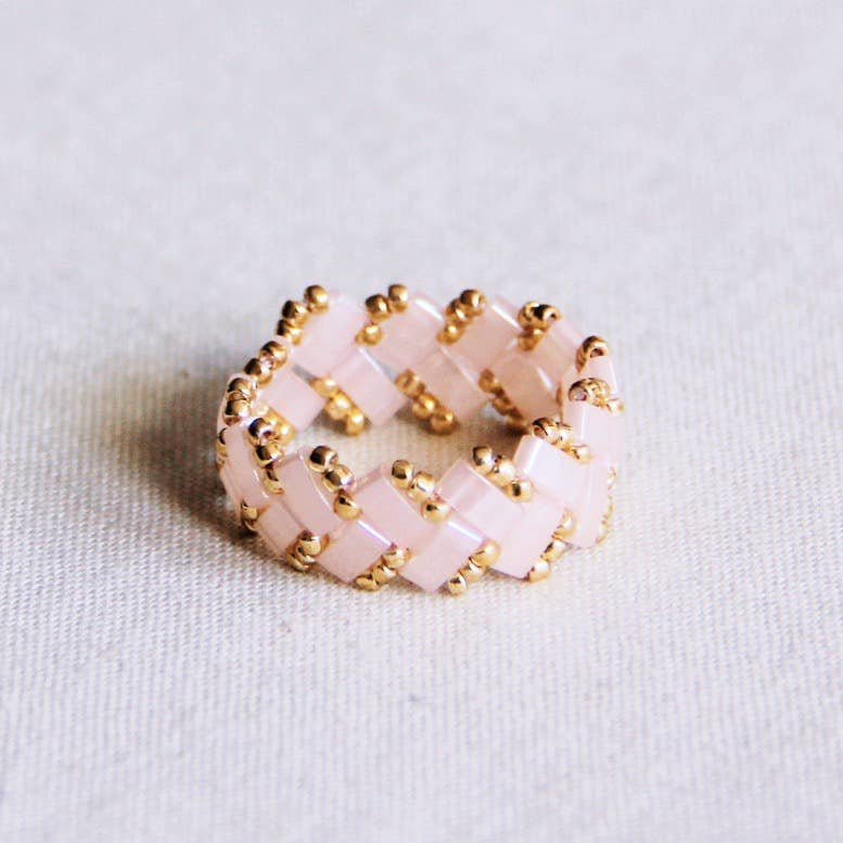 Anello Tilabead | rosa chiaro/oro