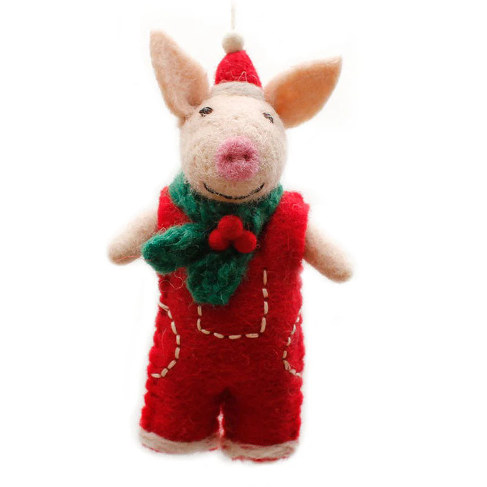 Decoro Natale | Piglet in Christmas Dungarees