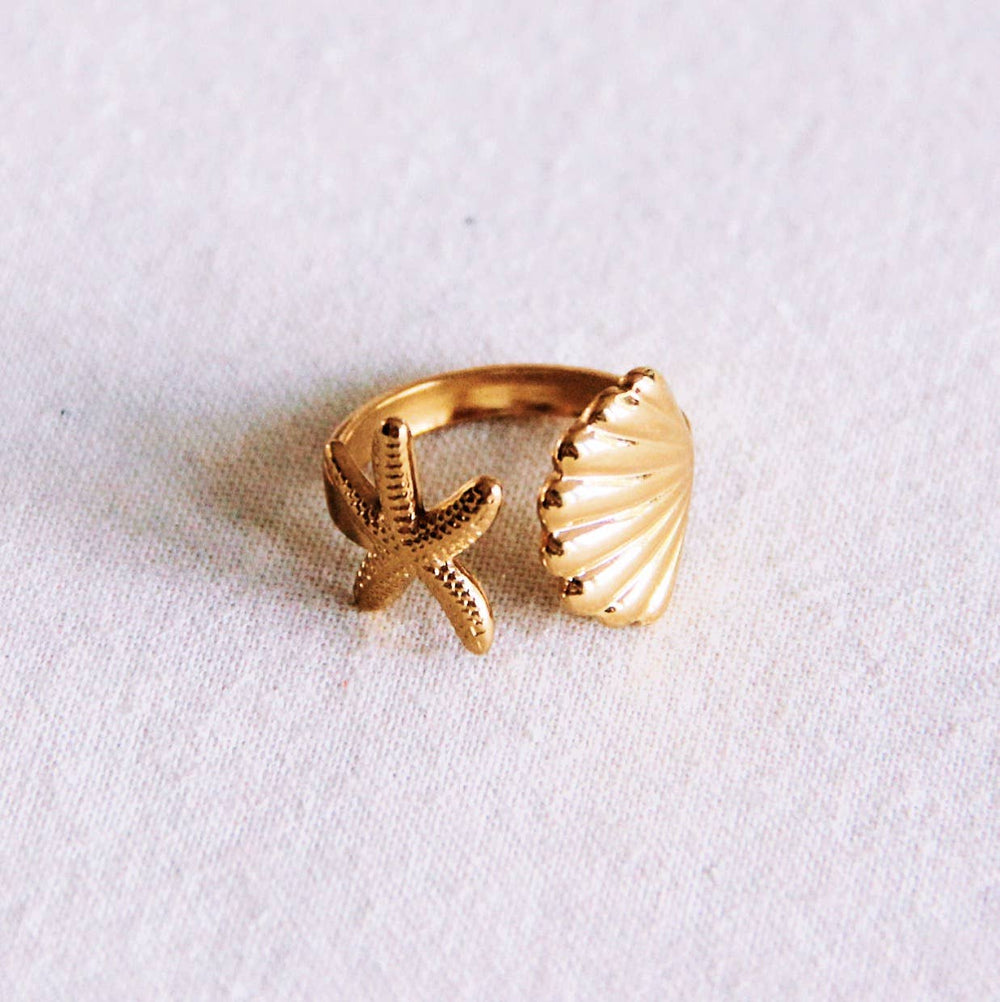 Anello aperto | Stella marina e Conchiglia
