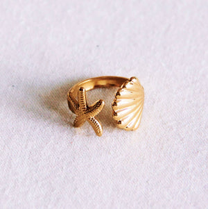 Anello aperto | Stella marina e Conchiglia