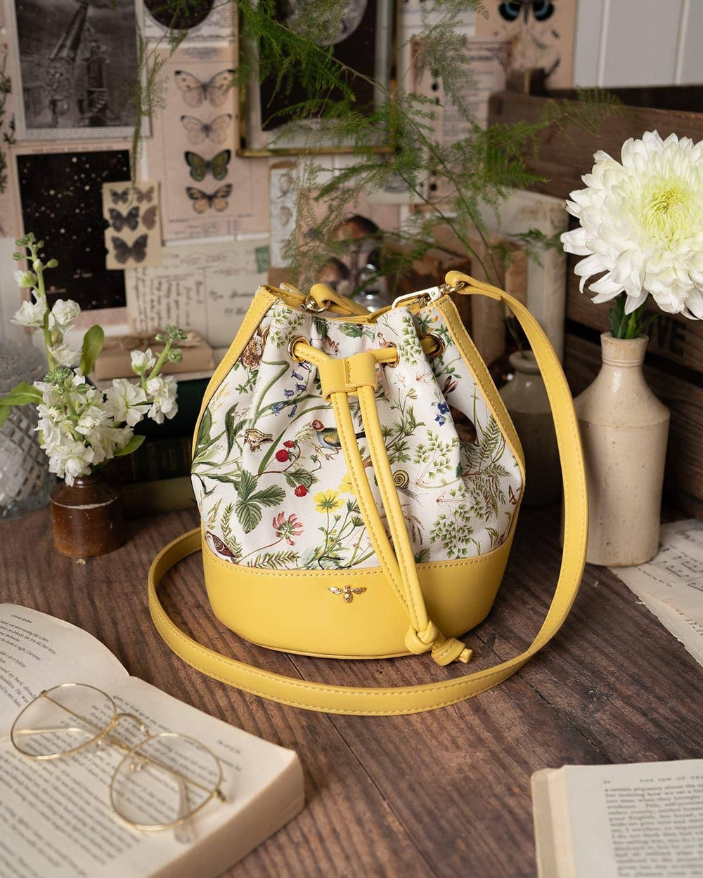 Borsa a secchiello FABLE Meadow Creatures Marshmallow gialla