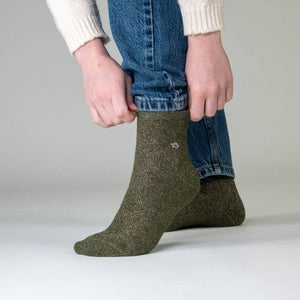 Calzini | Khaki verde scuro glitter