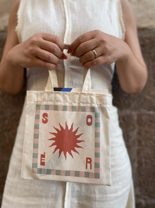 TOTE BAG SORÈ "CHECK & SUN" - 20X20