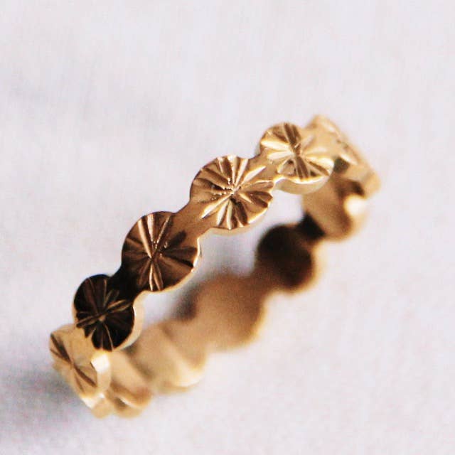 Anello | Acciaio con stampa fantasia oro