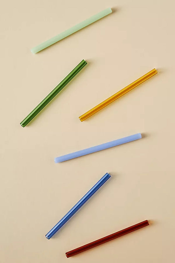 The Whistler Colored Glass Straws | Set of 6