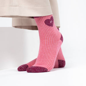 Calzini cuore | Rosa chiaro e rosa