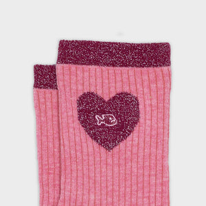 Calzini cuore | Rosa chiaro e rosa