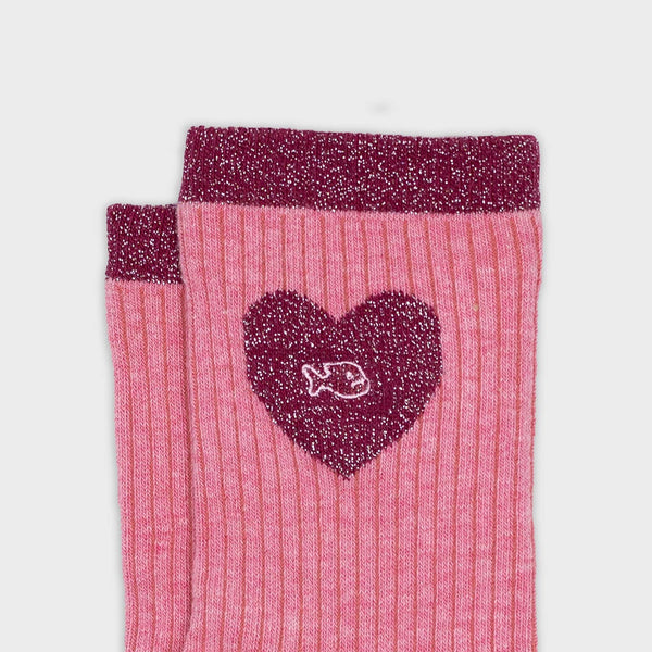 Calzini cuore | Rosa chiaro e rosa
