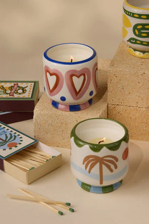 Hearts Ceramic Candle | Rosewood Vanilla Boxed