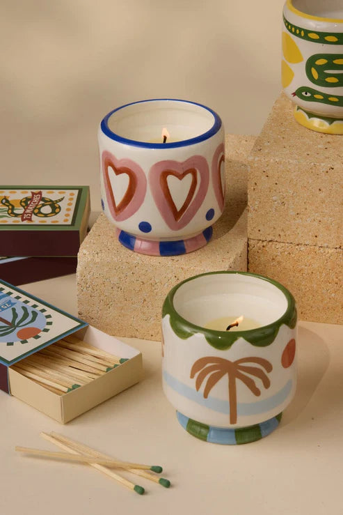 Hearts Ceramic Candle | Rosewood Vanilla Boxed