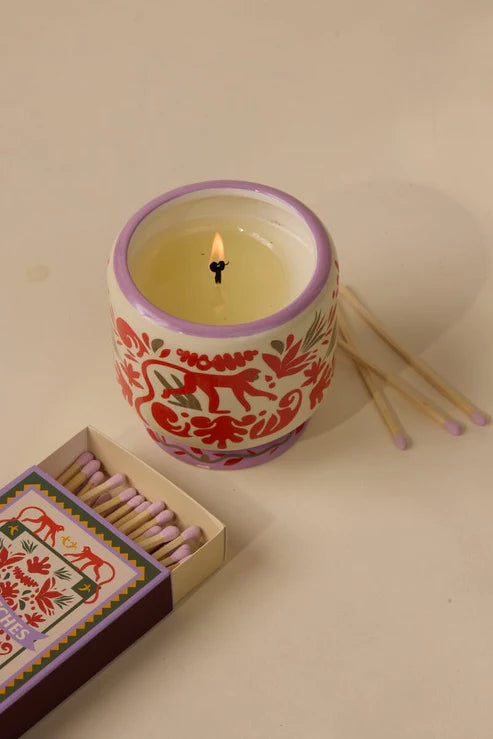 Jungle Ceramic Candle | Coconut & Amber Boxed