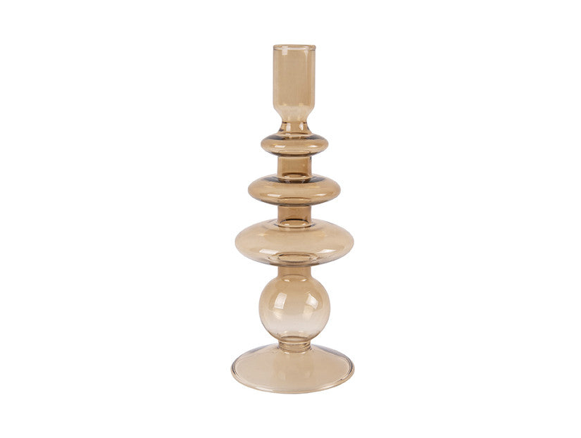 Candle Holder Glass Art Rings Large
