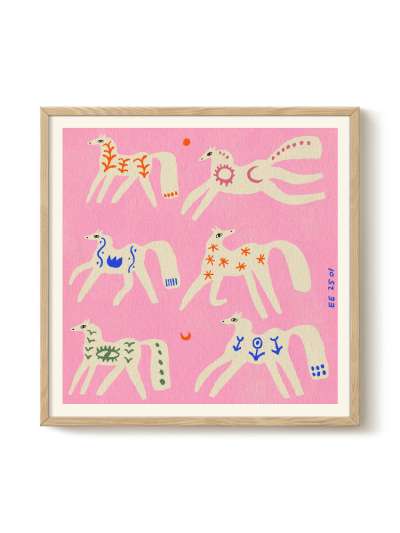 Enikö Eged - Folk Horses 50x50 cm | Poster