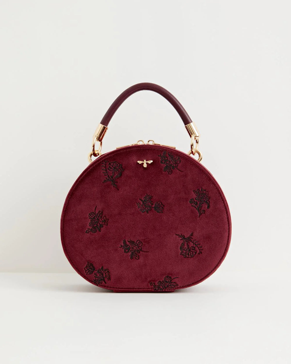Borsa | Flora Embroidered Redcurrant Velvet