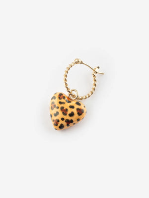 Mini orecchino a cerchio singolo | Charm in porcellana