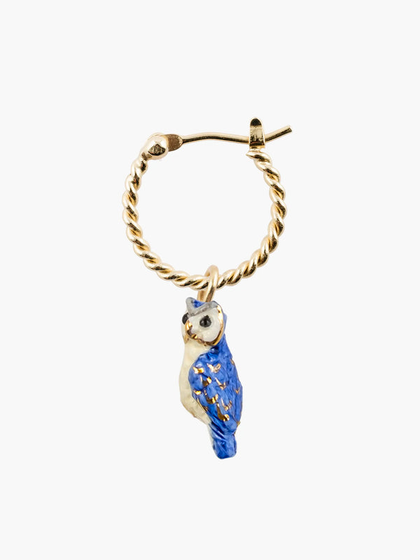 Mini orecchino a cerchio singolo | Charm in porcellana