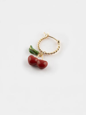 Mini orecchino a cerchio singolo | Charm in porcellana