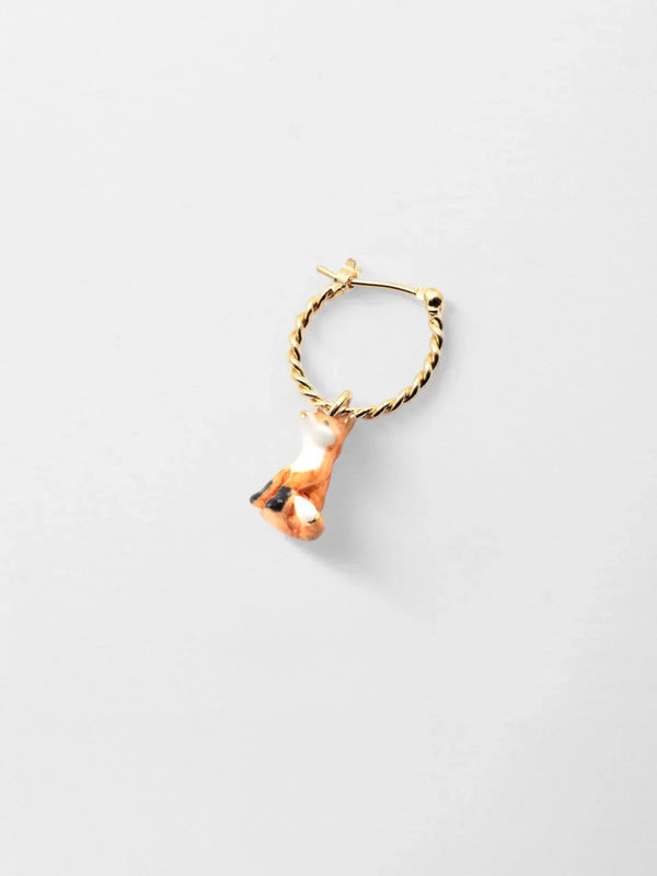 Mini orecchino a cerchio singolo | Charm in porcellana