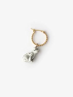 Mini orecchino a cerchio singolo | Charm in porcellana