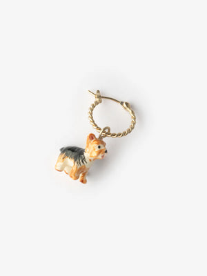 Mini orecchino a cerchio singolo | Charm in porcellana