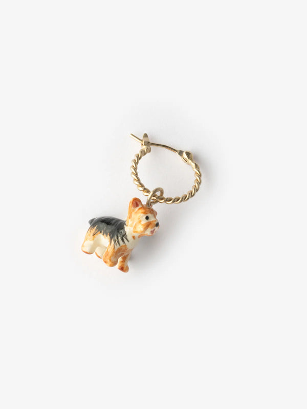 Mini orecchino a cerchio singolo | Charm in porcellana