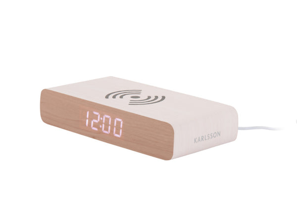Alarm Clock Retro Flat LED | White