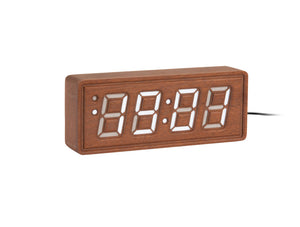 Alarm Clock Solid Wood Engraved | Dark Wood