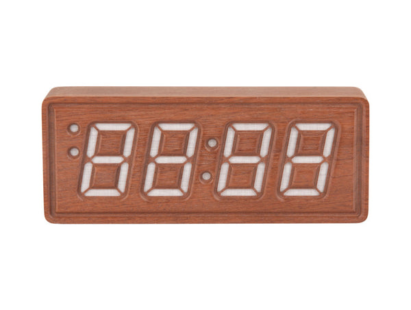 Alarm Clock Solid Wood Engraved | Dark Wood