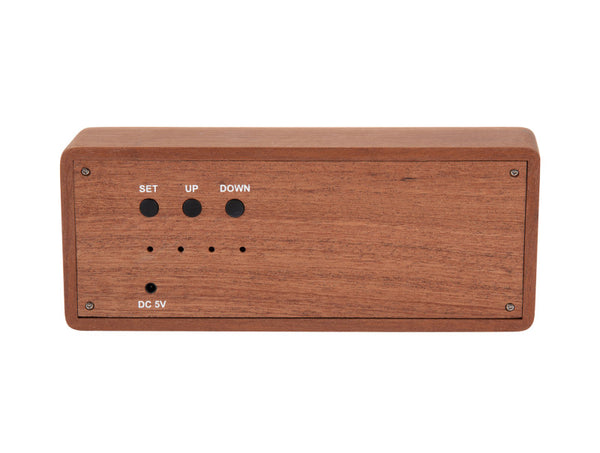 Alarm Clock Solid Wood Engraved | Dark Wood