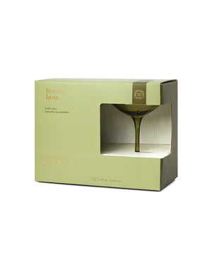 The Lou Coupe Glass | Set of 2 Olive
